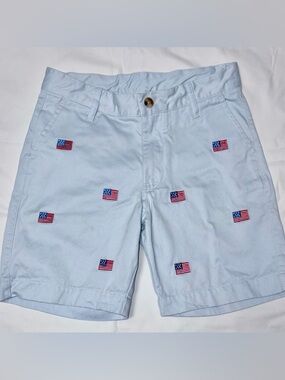 The Beaufort Bonnet Co Charlies Chinos flag print shorts sz 10 EUC